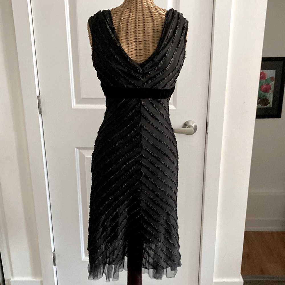ANNEX -Black V-neck Stretch sleeveless dress